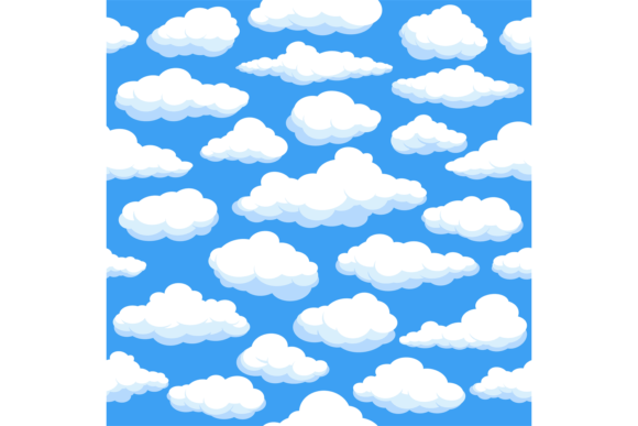Download Fluffy Clouds Seamless Pattern. Cartoon - Art Collection