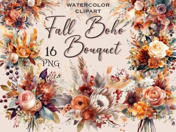 Download Fall Boho Bouquet, Flower Clipart - Art Collection