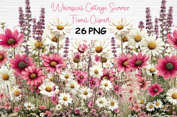 Download Whimsical Cottage Summer Floral Clipart - Art Collection