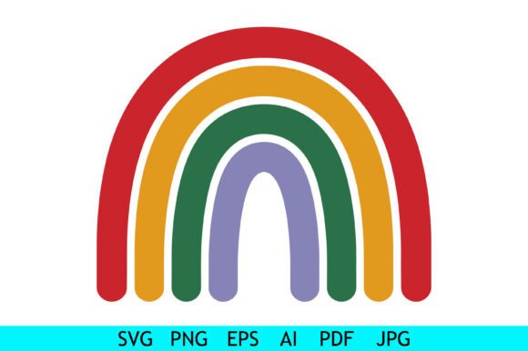 Download Retro Minimalist Rainbow Clip Art - Art Collection