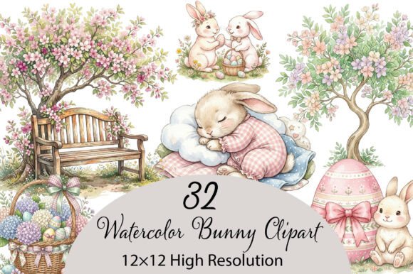 Download Watercolor Bunny Clipart - Art Collection