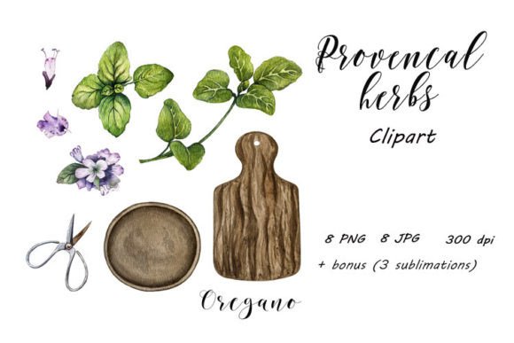 Download Provence Herbs, Oregano Clipart PNG, JPG - Art Collection