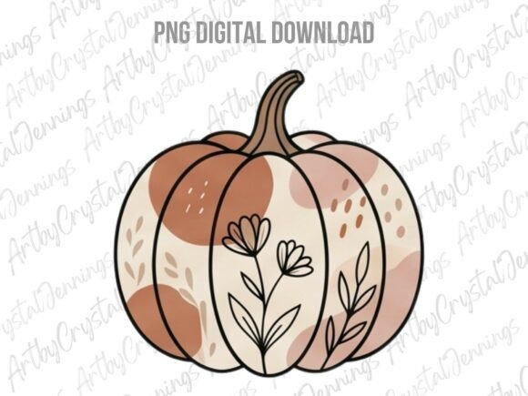 Download Fall Boho Folk Art Pumpkin PNG - Art Collection