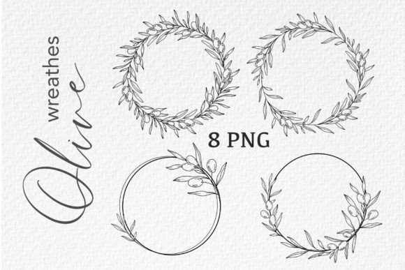 Download Olive Wreath LINE ART. OLIVES CLIPART - Art Collection
