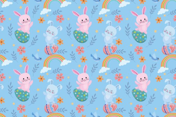 Download Bunny with Easter Egg, Rainbow Pattern. - Easter egg Collection