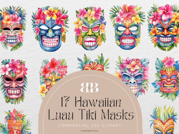 Download Hawaiian Luau Tiki Mask PNG Clip Art - Art Collection