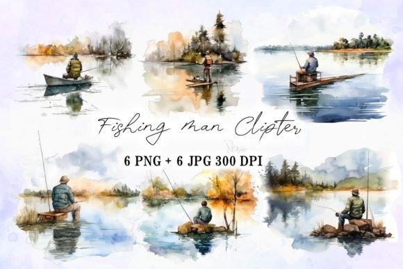 Download A Fishingman Watercolor Painting Art - Art Collection