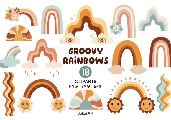 Download Rainbow Clipart, Retro Rainbow Svg Png - Art Collection