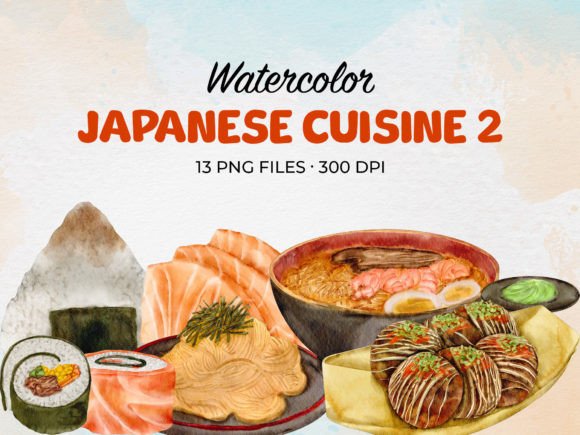 Download Watercolor Japanese Cuisine 2 Clip Art - Art Collection