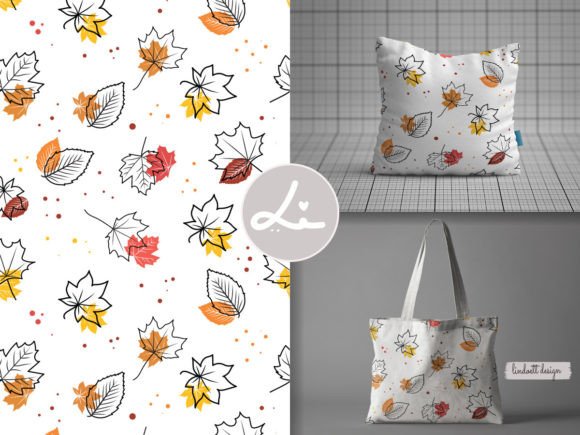 Download Line Art Autumn Leaves Pattern - Art Collection