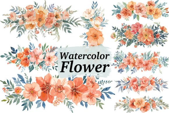 Download Warm Orange Floral Clipart - Art Collection