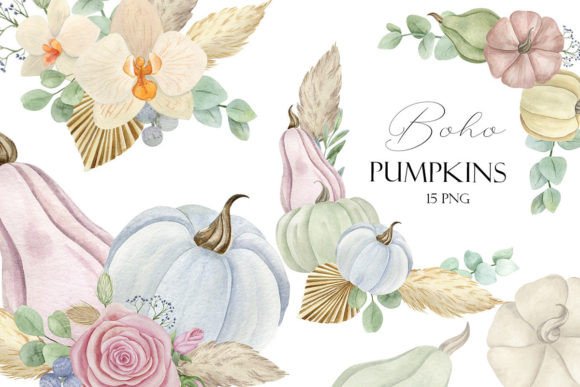 Download Pumpkin Clipart, Fall Boho Illustration - Art Collection