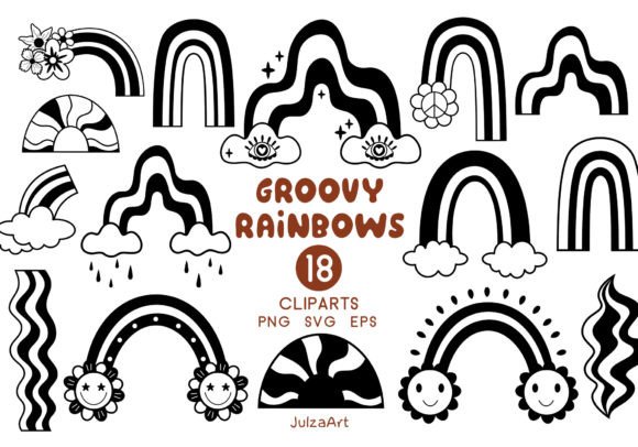 Download Retro Rainbow Clipart, Blaco Rainbow Svg - Art Collection