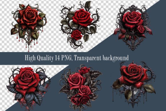 Download Clipart Gothic Roses Black Fantasy Flora - Art Collection