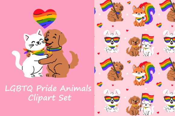 Download LGBTQ Pride Animals Clipart Set - Art Collection