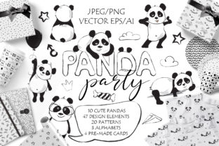 Download Panda Party Cute Set - Art Collection