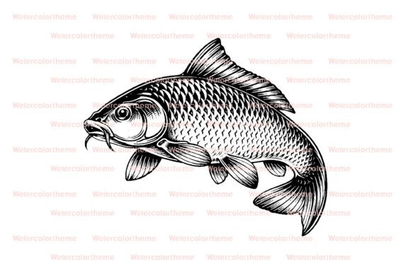 Download Carp Fish SVG, Detailed Fishing Line Art - Art Collection