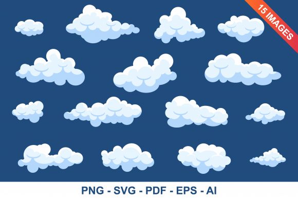 Download Set of Catoon Clouds Clipart Set - Art Collection