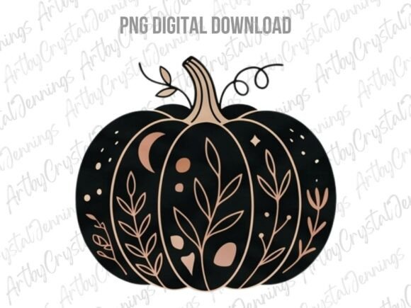 Download Fall Boho Folk Art Pumpkin PNG - Art Collection