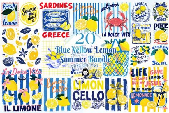Download Blue Yellow Summer Lemon Clipart - Art Collection