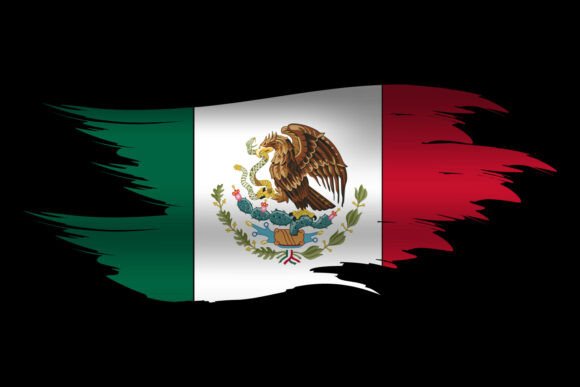 Download Abstract Brush Art Mexico Flag Design Ve - Art Collection
