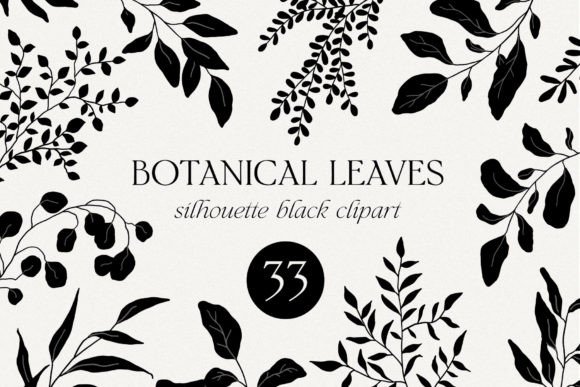 Download Botanical Black Floral Leaves Clipart - Art Collection