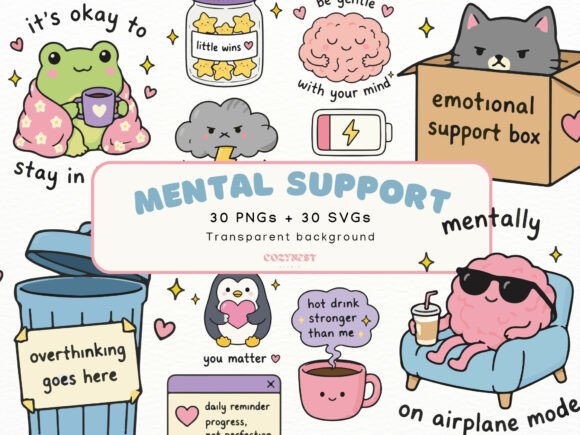 Download Mental Health Sticker Cliparts, Support - Art Collection