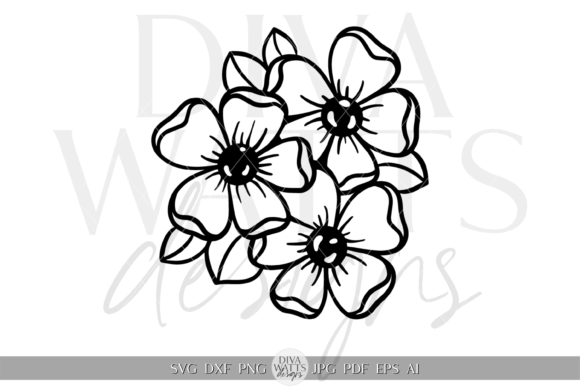 Download Flower Trio Silhouette Artwork SVG - Premium Resources