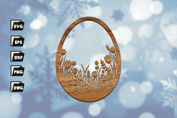 Download Wildflower Easter Egg Laser Cut File - Premium Resources