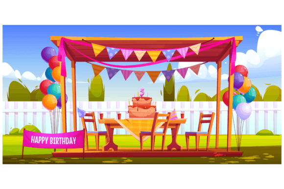 Download Kids Birthday Party Decorations in Backyard - Art Collection