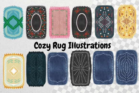 Download 12 Cozy Rug Clipart Set |PNG - Art Collection