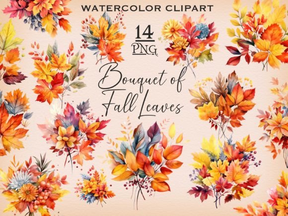 Download Fall Bouquets of Leaves PNG Clipart - Art Collection