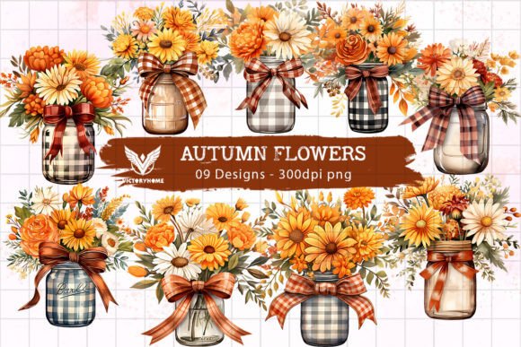 Download Autumn Flowers Sublimation Clipart - Art Collection