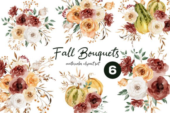 Download Watercolor Bouquets Fall Flowers Clipart - Art Collection
