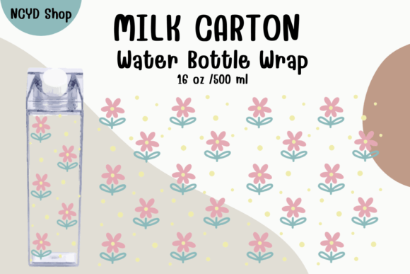 Download Minimal Flowers Milk Carton Water Bottle - Art Collection