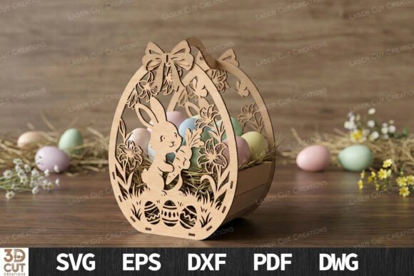 Download Bunny Easter Egg Basket SVG - Premium Bundle