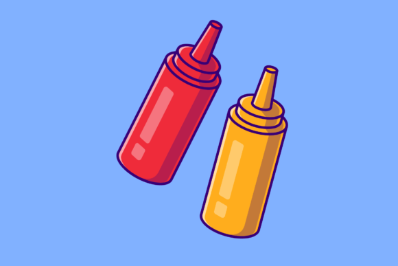 Download Mustard and Sauce Bottle Cartoon - Art Collection