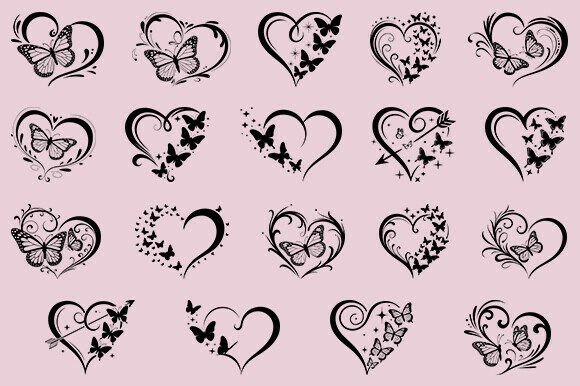 Download Heart with Butterfly SVG, Heart SVG,Love - Art Collection