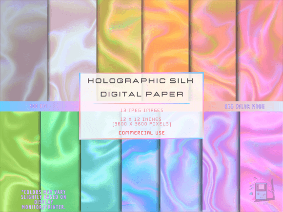 Download Holographic Silk Set I Digital Papers - Graphic Collection