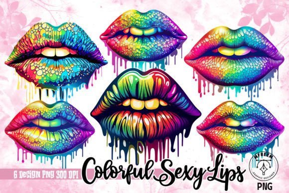 Download Colorful Sexy Lips Watercolor Clipart - Art Collection
