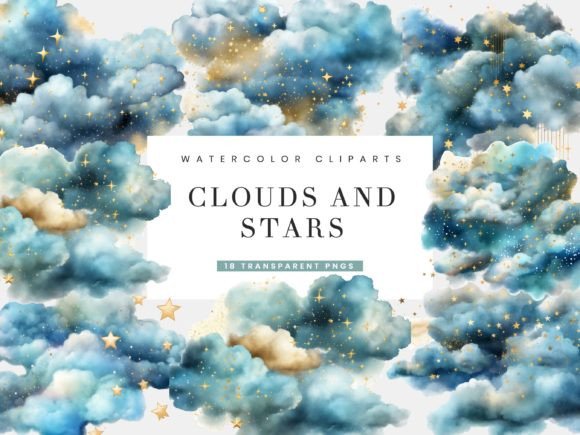 Download Clouds and Stars Clipart Bundle - Art Collection