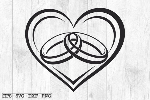 Download Wedding Rings Heart SVG - Love Marriage - Art Collection