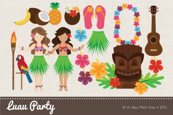 Download Hawaii Luau Party Clipart Vector - Art Collection