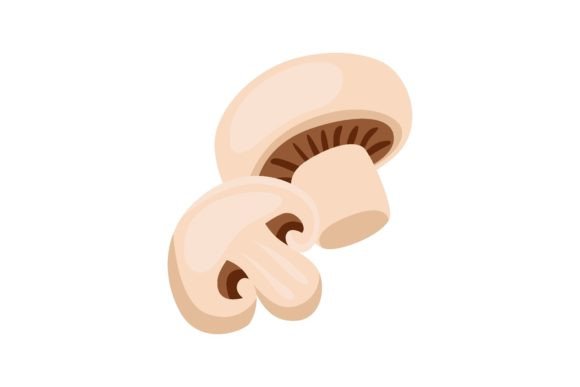 Download Cartoon Drawing of Whole Cut Champignon - Art Collection