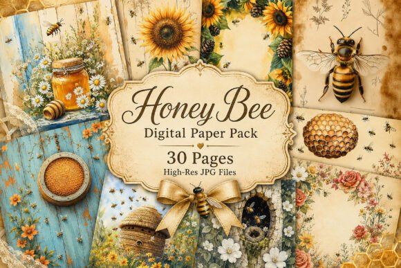 Download Vintage Bee Botanical Junk Journal Paper - Journal paper Collection