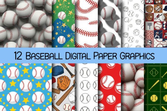 Download Baseball Digital Paper Graphics - Graphic Collection