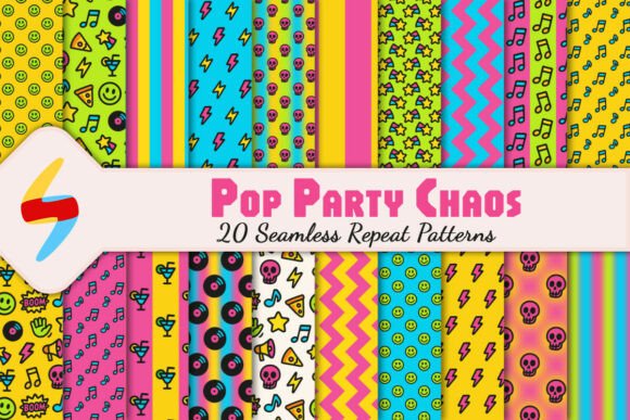Download Neon Pop Party Pattern Pack - Art Collection