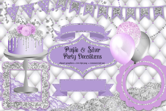 Download Purple and Silver Party Decorations - Art Collection
