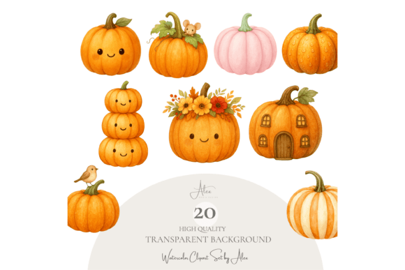 Download Cute Pumpkin Clipart Set - Art Collection