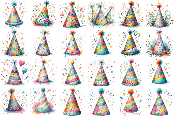 Download 22 Watercolor Party Hat Clipart Bundle - Art Collection